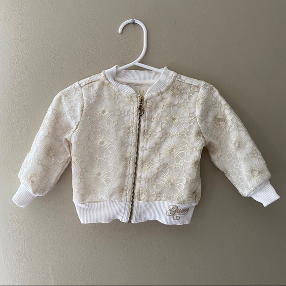 Guess Other - GUESS Baby Cream and Gold Sparkle Lace Jacket